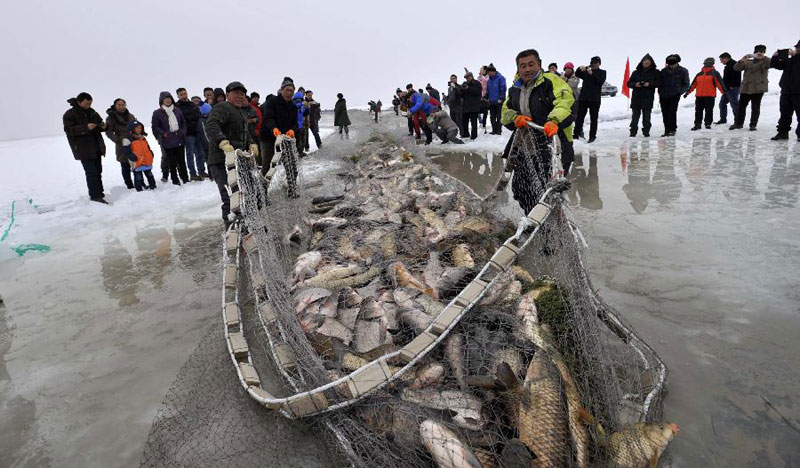 Winter fishing kicks off in NW China's Xinjiang