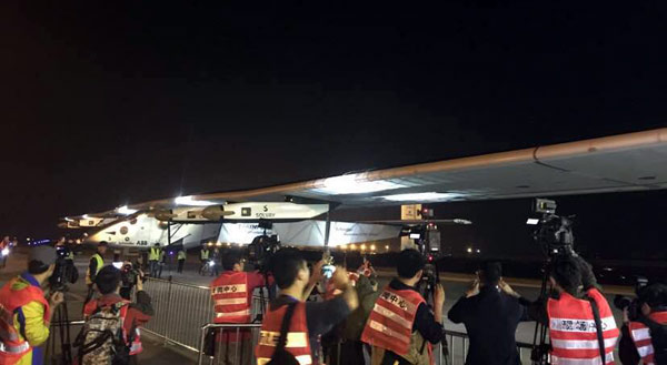 First round-world solar flight stops in China