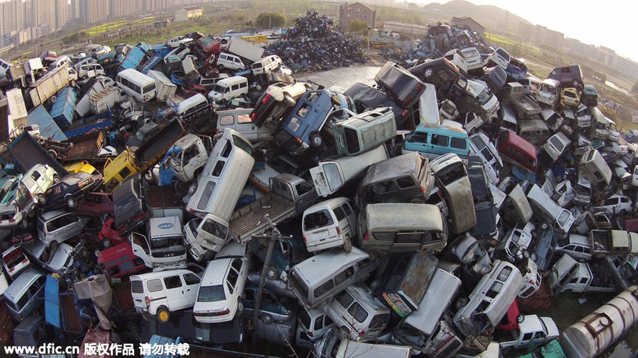 Graveyard for scrapped high-emission vehicles