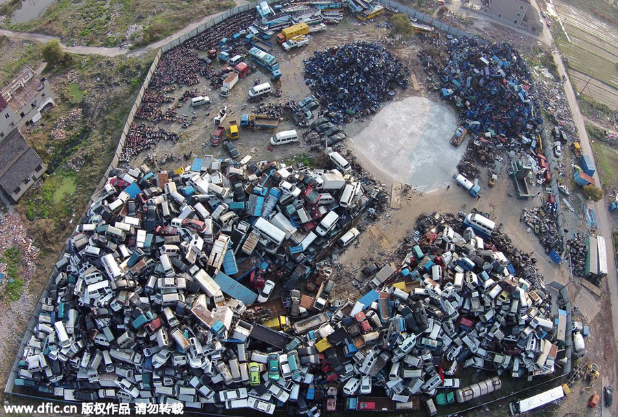 Graveyard for scrapped high-emission vehicles