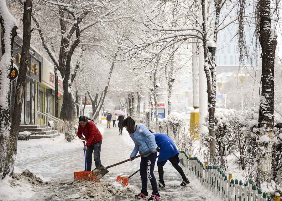 Snowfall hits China's Urumqi