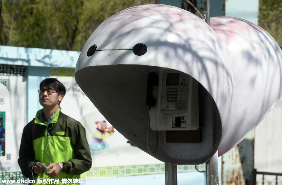Phone booths are given Baymax makeover