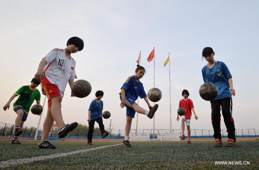 Chinese young girls from Hebei rule soccer fields