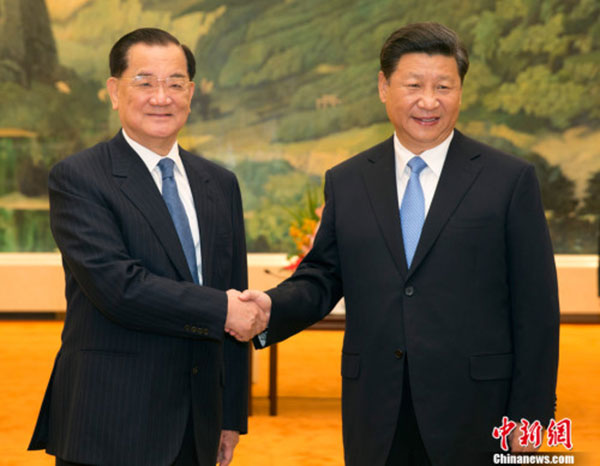 Xi meets with former KMT chairman, stressing joint marking war anniversary