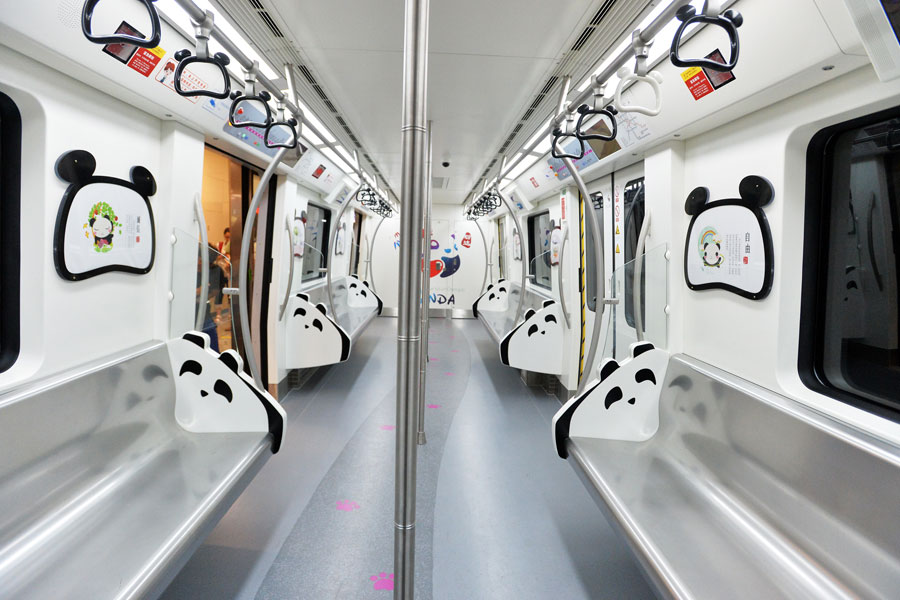 World's first panda-themed subway line runs in Chengdu