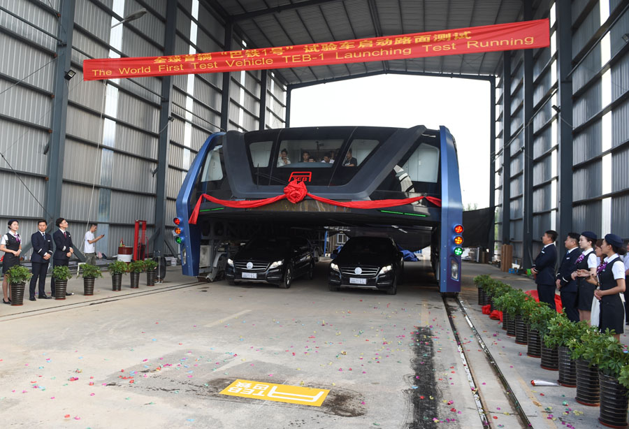 Road test for homegrown transit elevated bus
