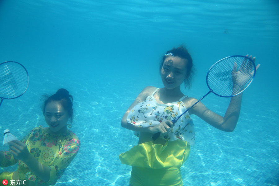 Underwater show cheers for Olympians