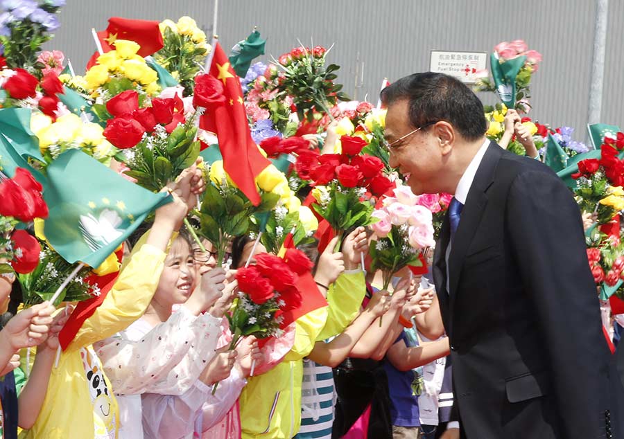 Li arrives in Macao to boost ties with Portuguese-speaking countries
