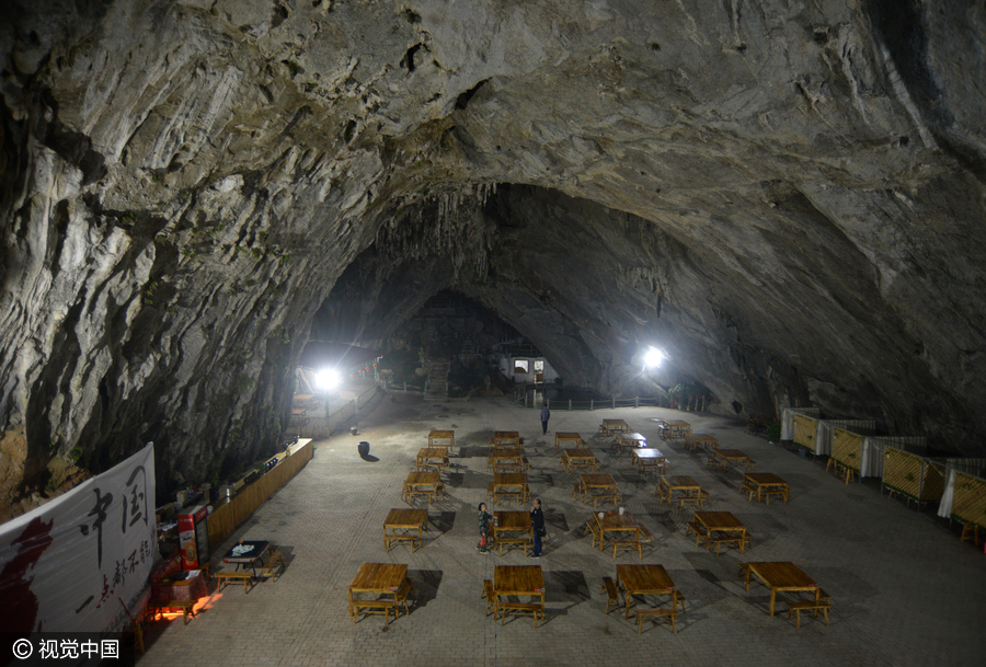 Dine deep underground in a cave