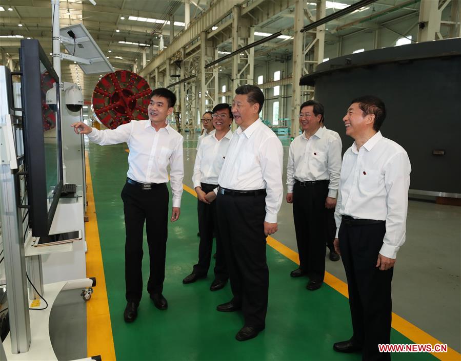 Xi inspects enterprises in Shanxi