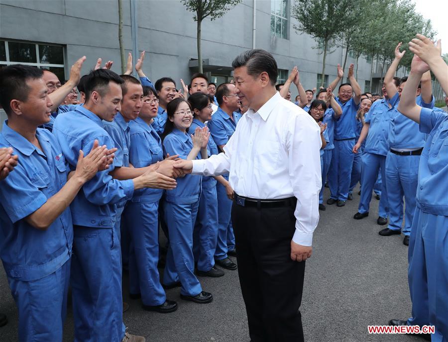 Xi inspects enterprises in Shanxi