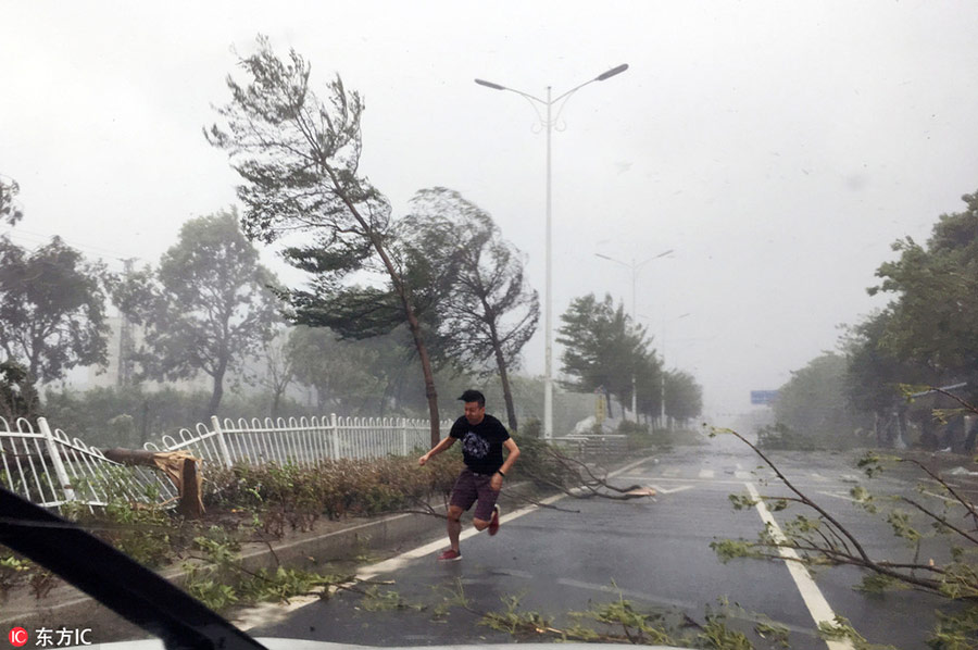 Typhoon Hato leaves a mess