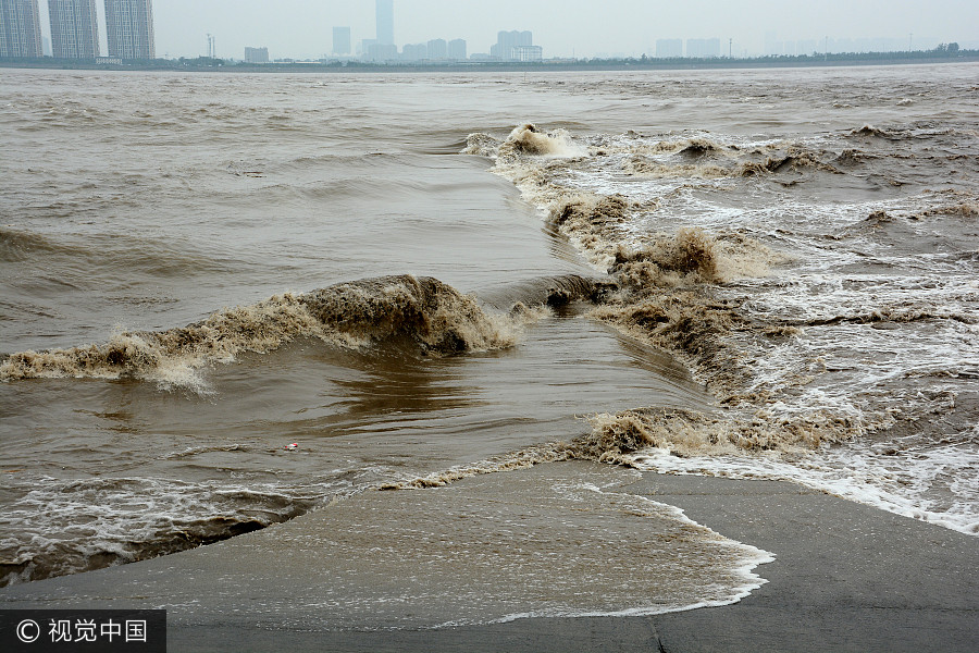 Qianjiang River sees seasonal high tide