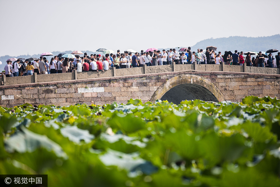 A look back at crowded China spots during the holiday week
