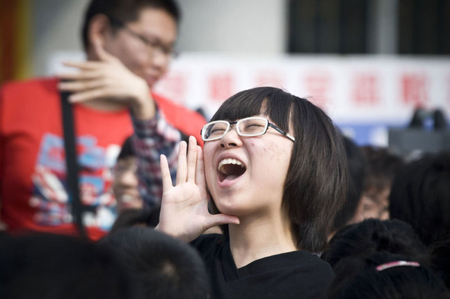 National anthem inspires students before test