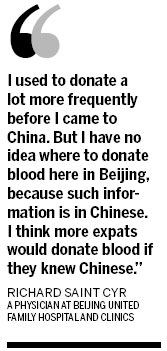 Expats' donations 'help ease blood shortage'