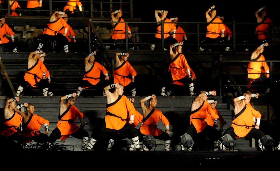 Actors perform in music ritual in China's Zhengzhou