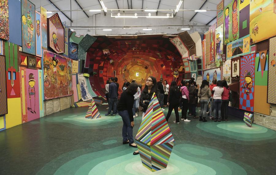 Twin artists 'Os Gemeos' hold exhibition in Sao Paulo