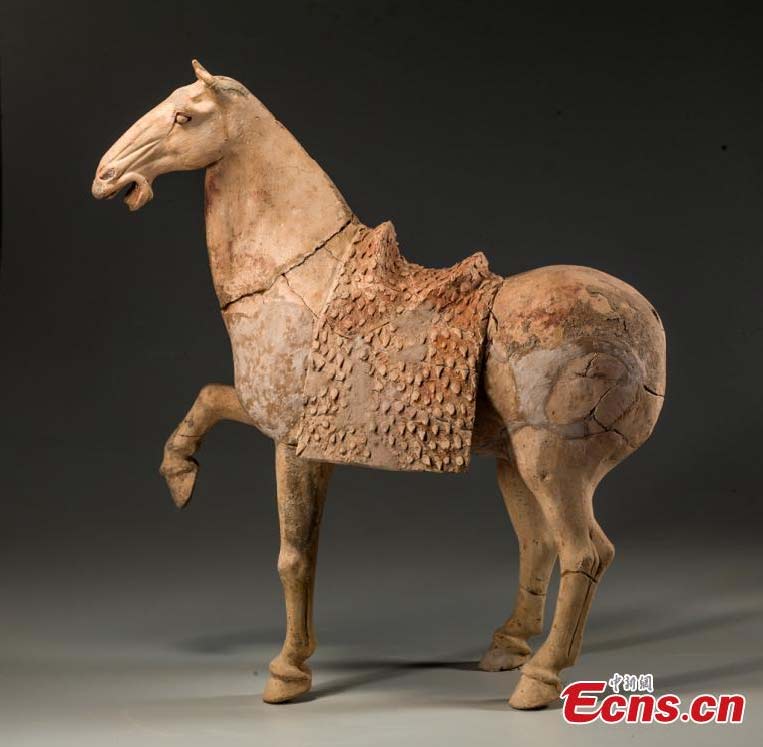 Colored pottery camel unearthed from Tang Dynasty tomb