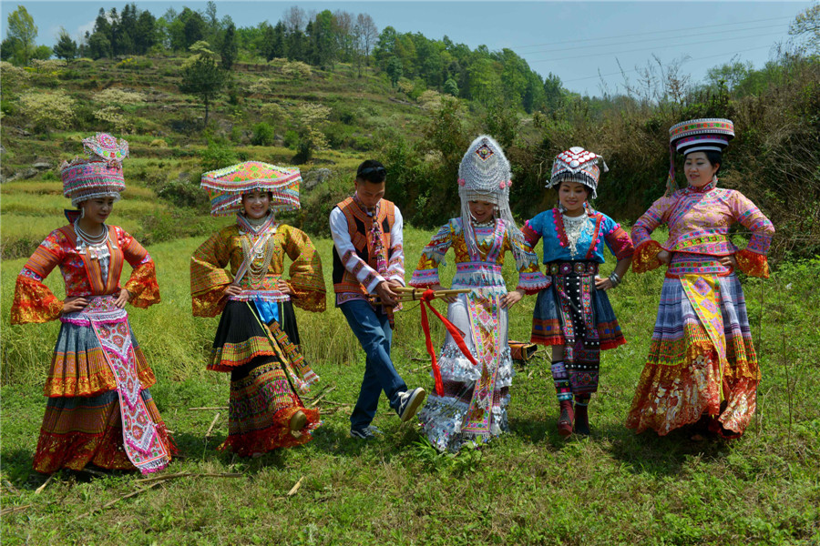 Ethnic Miao people celebrate Festival of King Bamboo in Guizhou