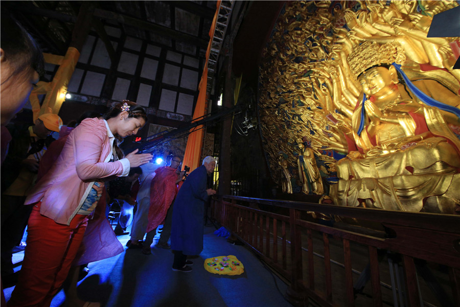 Restored statue of Qianshou Guanyin reopens to public