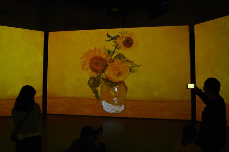 Visitors enjoy Van Gogh works via multimedia in Hangzhou