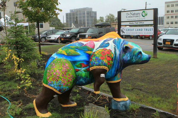Multicolored bear statues spring up in Alaska's largest city