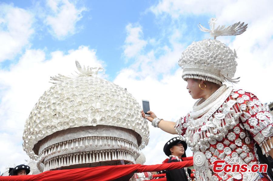 100kg silver hat for Miao folk festival