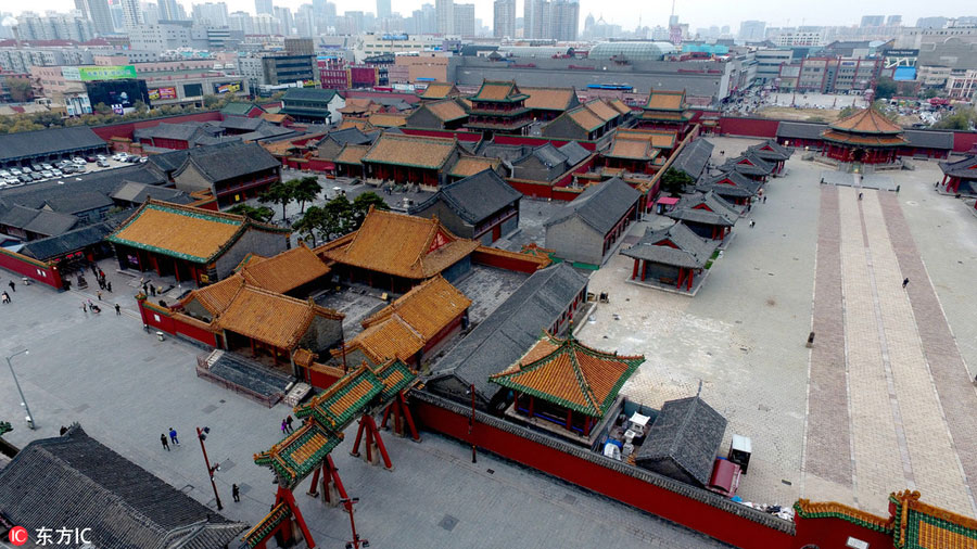 Aerial photos reveal Shenyang Imperial Palace after renovation