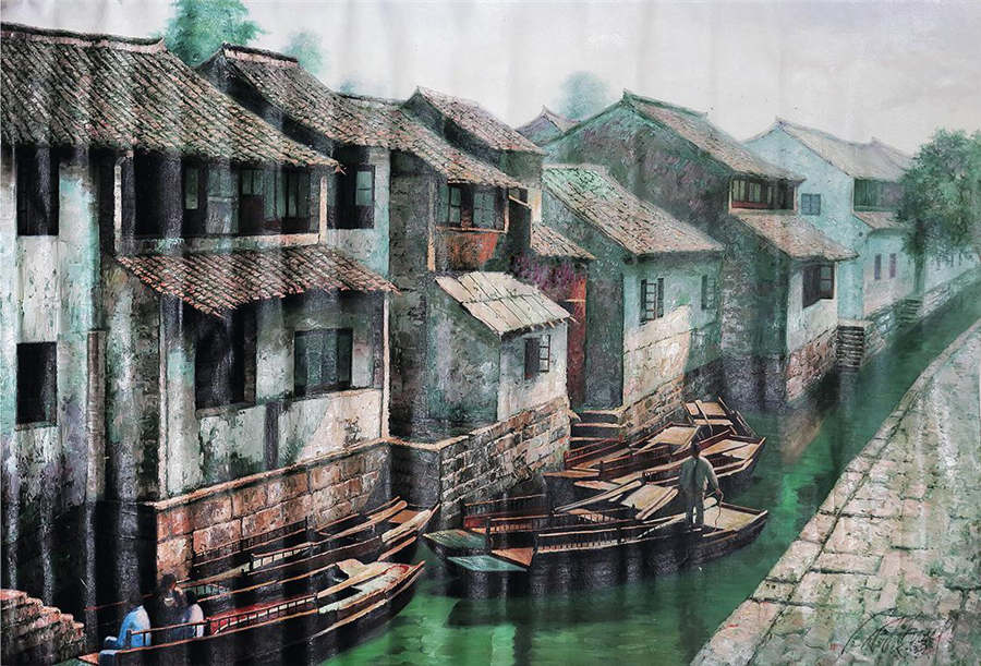 Watertown Wuzhen under painters' brush