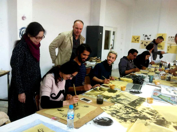 Chinese painting class debuts at Moroccan art school