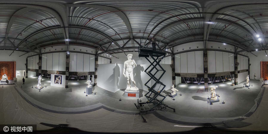 Statue of David on show in Shanghai