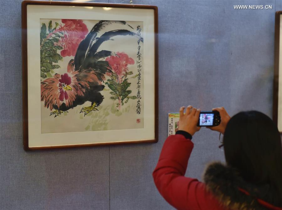 Rooster-themed artworks on exhibition in Shanxi