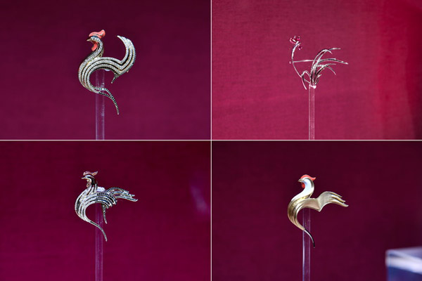Chinese zodiac jewelry on display in Paris