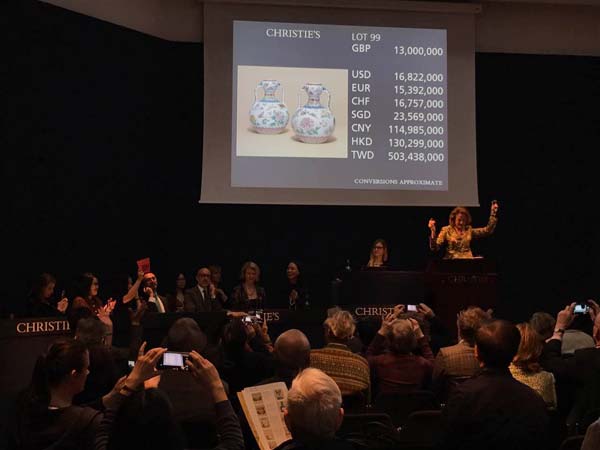 Pair of rare Chinese vases sell in London for 13 million pounds
