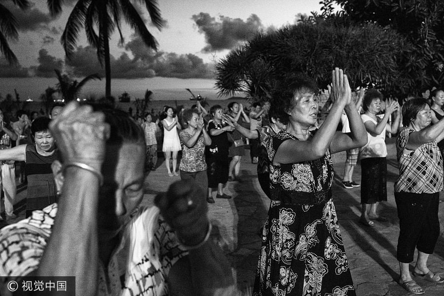 Chinese square dance captured in camera