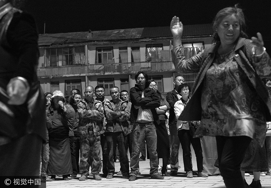 Chinese square dance captured in camera