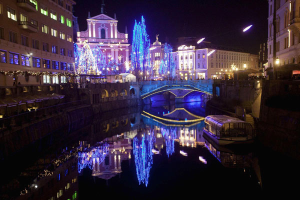 Christmas lights up Ljubljana