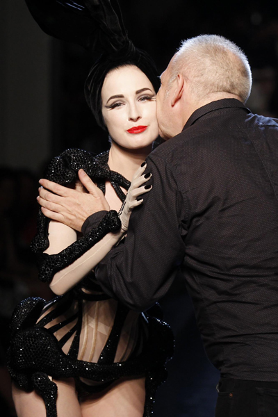 Dita Von Teese presents at Jean-Paul Gaultier Haute-Couture fashion show