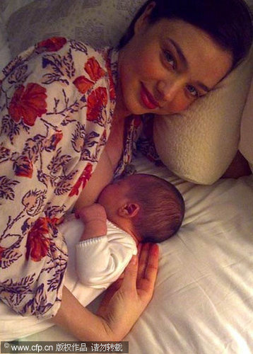 Miranda Kerr shows off her baby boy