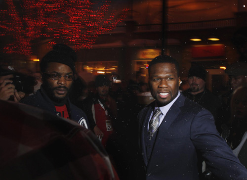 50 Cent at an interview regarding his film production company