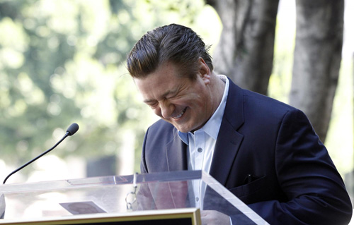 Alec Baldwin accepted his star on the Walk of Fame in Hollywood