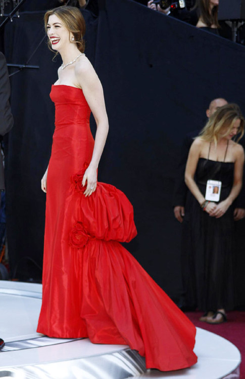 Co-host Anne Hathaway arrives at the 83rd Academy Awards