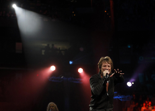 Jon Bon Jovi performs at a concert in Boston