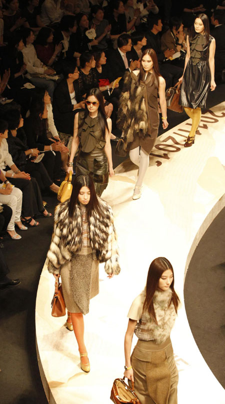 Show of Italian fashion house Fendi on the Floating Island on Han River in Seoul