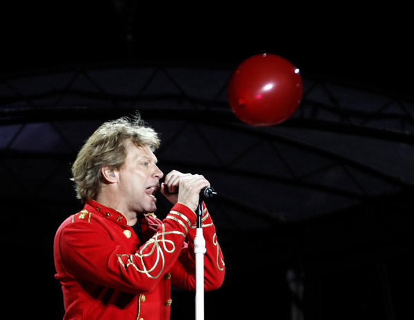 Jon Bon Jovi performs at Olympic stadium 'Lluis Companys'  in Barcelona