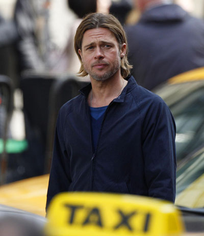 Brad Pitt films 'World War Z'