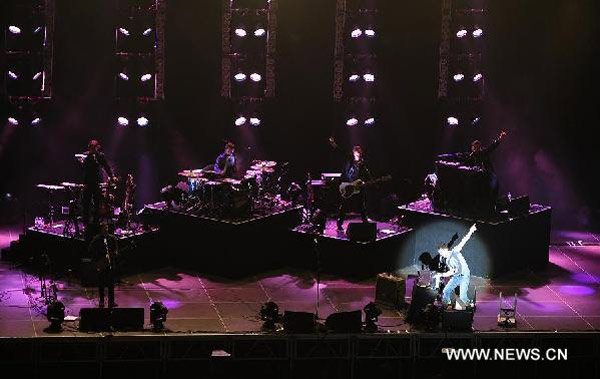 British pop singer James Blunt performs in Beijing