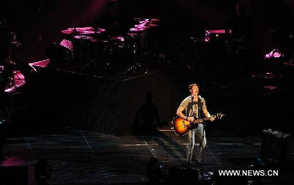 British pop singer James Blunt performs in Beijing