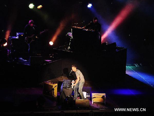 British pop singer James Blunt performs in Beijing